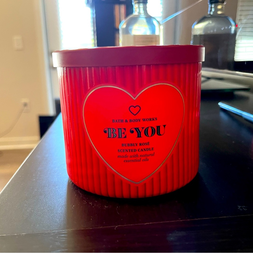 Be You (Bubbly Rose) 3 wick candle from bath and body works